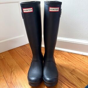 Hunter Original Tall Black Rainboots Size 7